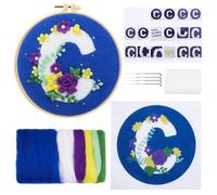 Graootoly 1Set Needle Felt Supplies Needle Felting Kit for Beginners with Needle,Picture Frame,Foam Pad,Felt Cloth and Instructions