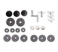Graootoly 23 Pieces Cymbal Replacement Accessories Cymbal Felts Hi-Hat Clutch Felt Hi Hat Cup Felt Cymbal Sleeves with Base Wing Nuts Cymbal Washer and Drum for Drum Set (Gray)