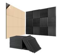 Graootoly 24 Pack Acoustic Foam, 1 Inch X 12 Inch X 12 Inch Self-Adhesive Soundproof Wall Panels, for Walls,Home,Studio Easy Install Easy to Use