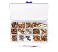 Graootoly 254Pcs/Lot Kit Replacement Parts Accessories for Back Plate Mount Assortment with Storage Box for Electric Guitar DIY Tools, Gold