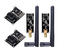 Graootoly 2Pcs NRF24L01+PA+LNA RF Transceiver Module with Antenna 2.4 GHz 1100M + NRF24L01 Wireless Module for