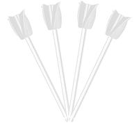 Graootoly 4Pcs Epoxy Mixing Stick Paint Stirring Rod Cement Paint Mixer Attachment with Drill Chuck for Oil Paint(White)