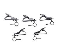 Graootoly 5 Pcs Ring Mini 7.5 mm Microphone Clip Holder Tie Clip Clip Practical (Black)