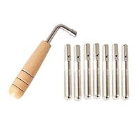 Graootoly 7Pcs Tuning Pins with L-Shape Tuning Wrench for Lyre Harp Strings and Other Primitive Stringed Instruments