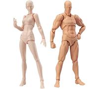 Graootoly Body Doll, Artists Manikin Blockhead Jointed Mannequin Drawing Figures Male+Female Set (Skin Color)