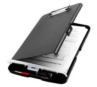 Graootoly Clip Board Organizer Clipboards with Storage Nursing Clipboard Foldable File Folder Plastic Clipboard (Black) Durable
