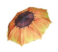 Graootoly Folding Umbrella Sunscreen Windproof Travel Compact Folding Umbrella Sunflower Design，Unique Women Reinforced Canopy for Business and Travels or Summer Wedding Gifts