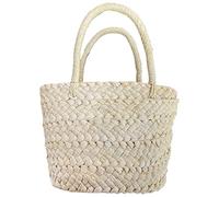 Graootoly Handmade Small Woven Bag Corn Husk Handbag Basket Straw Rattan Bag Parent-Child Children Straw Rattan Purse