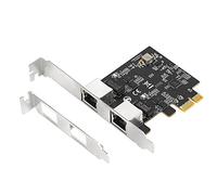 Graootoly PCIE Gigabit Network Card Adapter with 2 Ports 2500Mbps PCIe 2.5Gb RTL8125B Ethernet Card RJ45 LAN Controller Card