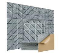 Graootoly Self-Adhesive Acoustic Panels, 12Pcs 12X12X0.4Inch Sound Absorbing Panels, Decorative Soundproof Wall Panels D