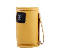 Graootoly USB Milk Water Warmer Travel Stroller Insulated Bag Baby Nursing Bottle Heater Safe for Outdoor Winter -Yellow