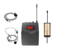 Graootoly Wireless Microphone System,Wireless Microphone Set With Headset & Lavalier Lapel Mics Beltpack Transmitter Receiver