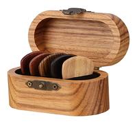 Graootoly Wood Guitar Pick Display Case Mini Guitar Pick Box Guitar Solid Wood Pick Storage Box with Wooden Pick