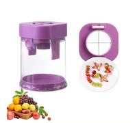 Grape and Cherry Tomato Cutter, Grape Slicer Tool,Kitchen Fruit Slicers,One Second Fruit Slicer for Cherry Tomatoes,Grapes Quarter Cutters,Fruits Push Cutter for Small Fruits (Purple 1pcs)