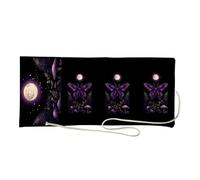 Grape Butterfly Full Moons Magical Mushroom Tarot Card Pouches Linen Fabric for Tarot Tools and Small Accessories Grape Butterfly Moons Magical Mushroom Bag