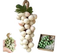 Grape Cluster Soap, Grape Soap on a Rope, 42 Grapes Handmade Soaps with Box Gift for Men and Women, Moisturising Exfoliation for Face and Body Wash (1, White)