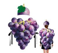 Grape Costume Outfit | Hilarious Attention-Grabbing Food Theme | Adults Fruit Grape Halloween Costume, for Drama Stage Cosplay Event Gathering Party Friends Women Men Elderly Family