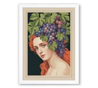 Grape Crown Portrait Vintage Framed Wall Art Print A1 (84.1×59.4cm) White, Wall Decor for Living Room, Bedroom, Office & Home, Ready to Hang, Art Gift