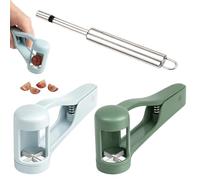 Grape Cutter and Strawberry Slicer Set, Two Fruit Cutters in Blue and Green Equipped with a 20cm Nuclear Remover, for Snack Preparation and Family Fruit Salad Making, Portable Kitchen Gadget for Daily