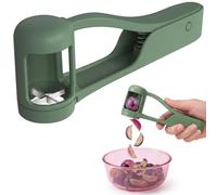 Grape Cutter for Babies Toddlers Fruit Slicer Quarter Cutter with Stainless Steel Blades Sky Blue Cherry Tomato Strawberry Slicer Manual Fruit Chopper Tool for Kids Snacks Salad Kitchen Gadget (Green)