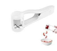 Grape Cutter for Toddlers, Grape Slicer for Baby, Grape Tomato Cherry Strawberry Cutter Tools Into 4 Pieces for Vegetable Fruit Salad, Stainless Steel Quarter Grape Slicer Kitchen Gadget (White)