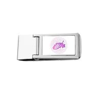 Grape Fruit Pulp Purple Art Deco Fashion Slim Money Clip Stainless Holder Pocket Wallet