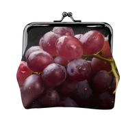 Grape Full Double-Sided Printed Pattern Women's and Girls' Fashionable Leather Kiss Lock Coin Purse Card Bag