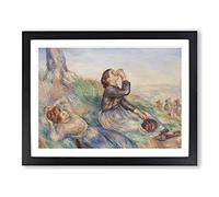 Grape Gatherers By Pierre Auguste Renoir Classic Painting Framed Print | A2 Black Framed Wall Art | Ready to Hang | Classic Historical Picture | Living Room Bedroom Lounge Office