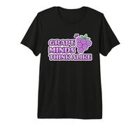 Grape Minds Think Alike Cute Adorable Kawaii Grapes Food Pun Premium T-Shirt