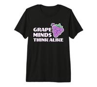 Grape Minds Think Alike Cute Adorable Kawaii Grapes Food Pun Premium T-Shirt