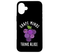 Grape Minds Think Alike Funny Fruit Pun Case for iPhone 16 Plus