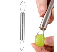 Grape Peeler, Stainless Steel Grape Skin Remover, Portable Double-Headed Fruit Peeling Tool, Handy Kitchen Gadget for Deseeding, Prep, Daily Salad, Berry, Cherry, Cocktail, Travel