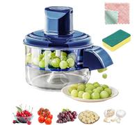 Grape Peeling Machine, 2025 Automatic Electric Grape Peeler, Rechargeable Commercial Smart Fruit Peeler for Grapes, Garlic, Tomato, Cherry (Blue)