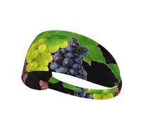 Grape Printing Full-Print Elastic Exercise Headband, Adjustable Fit Great For Yoga,Hikingâ€‹ Exercise Headband