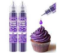 Grape Purple Food Colouring Gel - Concentrated Gel Food Colour for Baking, Cake Decorating, Candy, Macaron, Icing and Cooking - Neon Food Dye for Slime Making and DIY Crafts - 30ml×2 Bottles