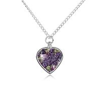 Grape Red Wine Glass Ashes Necklace Dog Pet Urn Necklace Heart Cremation Jewelry with Fill Kit