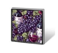 Grape Red Wine Glass Square Enamel Brooch Pin Button Badges Decoration Hat Clothing Bag Accessories Gift Crafts