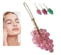 Grape Soap, 2025 New Handmade Grape Soap on A Rope, Diydecorative Soaps Bars, Face & Body Bath Grapes Bunch Soaps, Hanging for Kitchens Or Bathrooms, Unique Gift for Women Men (Pink+Box)