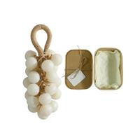 Grape Soap, Grape Knot Soap, Handmade Crystal Grape Soap on Rope, Decorative Aroma Soap for Bath and Hand Washing, Face Cleansing for Women (1, White)