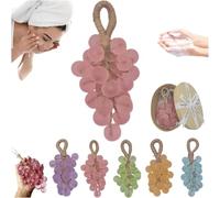 Grape Soap, Grape Soap On A Rope - Crystal Clear Artisanal Soaps with Rich Grape's Aroma, Gentle Cleansing and Hydrating Cold Process Bar for for Bathing, Decoration & Gift