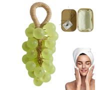 Grape Soap, Grape Soap On A Rope, Handcrafted rape Bunch oap, Cold Process Bath oap, Crystal rape Shaped On Rope, Decorative for Washing Hands and Bath (D)