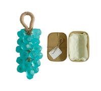 Grape Soap, Grape Soap on a Rope, Handmade Crystal Grape Soaps, Gentle Cleansing Soaps for Hand Washing and Freshening, for Women and Men (1, Cyan)