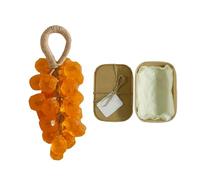 Grape Soap, Grape Soap on a Rope, Handmade Crystal Grape Soaps, Gentle Cleansing Soaps for Hand Washing and Freshening, for Women and Men (1, Gold)