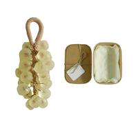 Grape Soap, Grape Soap on a Rope, Handmade Crystal Grape Soaps, Gentle Cleansing Soaps for Hand Washing and Freshening, for Women and Men (1, Light Brown)