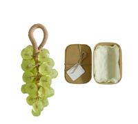 Grape Soap, Grape Soap on a Rope, Handmade Crystal Grape Soaps, Gentle Cleansing Soaps for Hand Washing and Freshening, for Women and Men (1, Green)