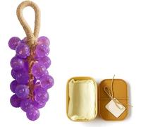 Grape Soap, Grape Soap On A Rope, Handmade Decorative Cluster Soaps Bars On Vine, Natural Fragrance Decorative for Washing Hands and Bath (lavender)