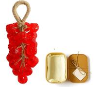 Grape Soap, Grape Soap On A Rope, Handmade Decorative Cluster Soaps Bars On Vine, Natural Fragrance Decorative for Washing Hands and Bath (rose)