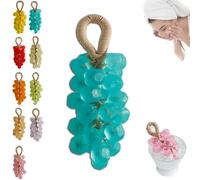 Grape Soap, Grape Soap on a Rope, Handmade Grapes Cluster Shaped Soaps, Decorative Soaps Bars, DIY Exquisite Home Decor and Gift Choice - for Washing Hands and Fresh Air Men Women (Blue)