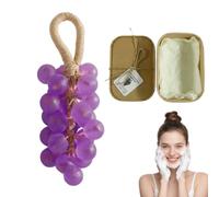 Grape Soap, Grape Soap on a Rope, Personalized Original Handmade Crystal rape oap Gentle Cleansing oap, Suitable for Bathroom Sink (Lavender)