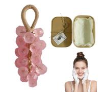 Grape Soap, Grape Soap on a Rope, Personalized Original Handmade Crystal rape oap Gentle Cleansing oap, Suitable for Bathroom Sink (Peach-2)